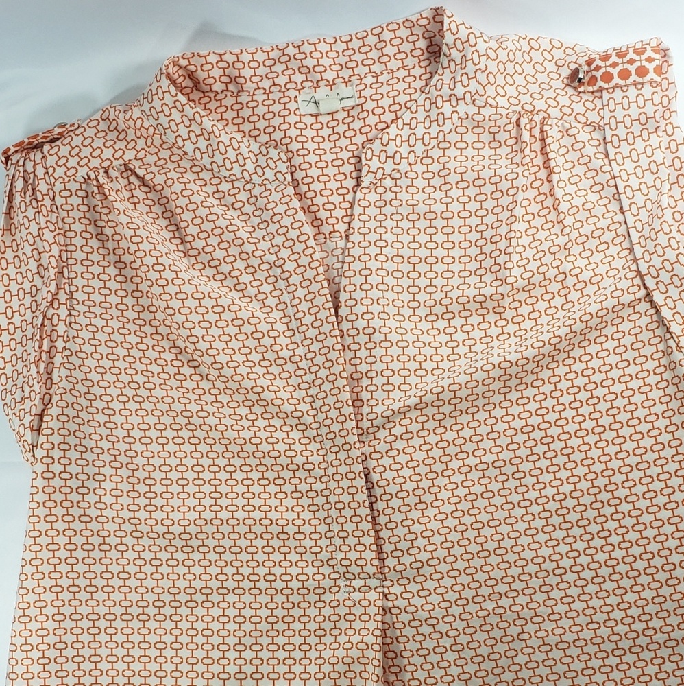 Blouse size medium orange patterned